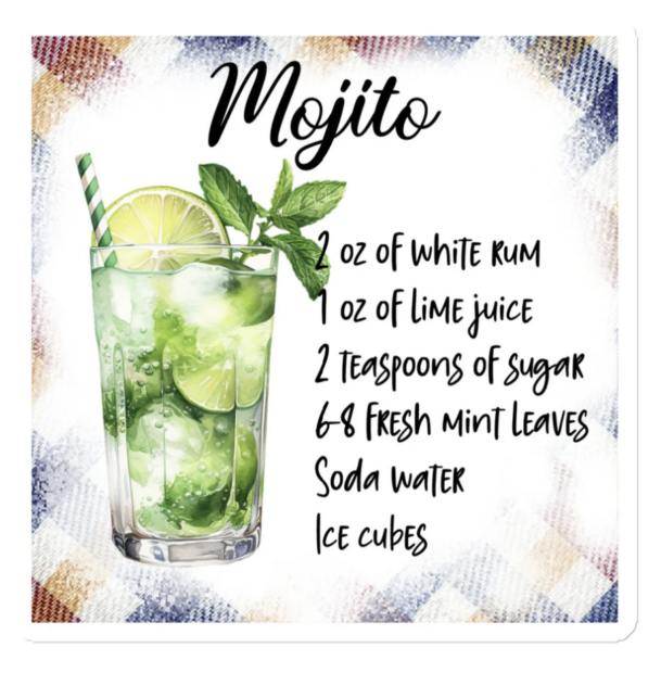 Mojito Cocktail Recipe Magnet